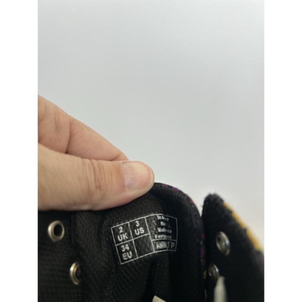 Dr Martens Marley Floral Canvas Lace Up Boots Girls 3 Flowers - Picture 8 of 8